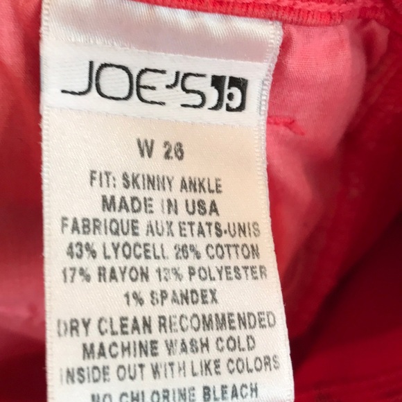 Joe’s Skinny Ankle Jeans in Geranium Tribal -sz 26 - Picture 5 of 7